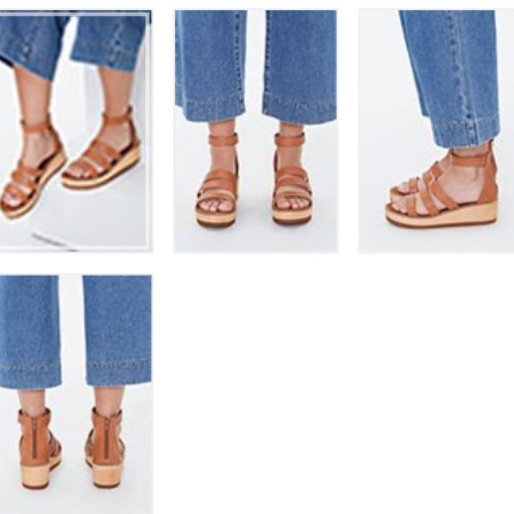 Strappy Faux Leather Wedges